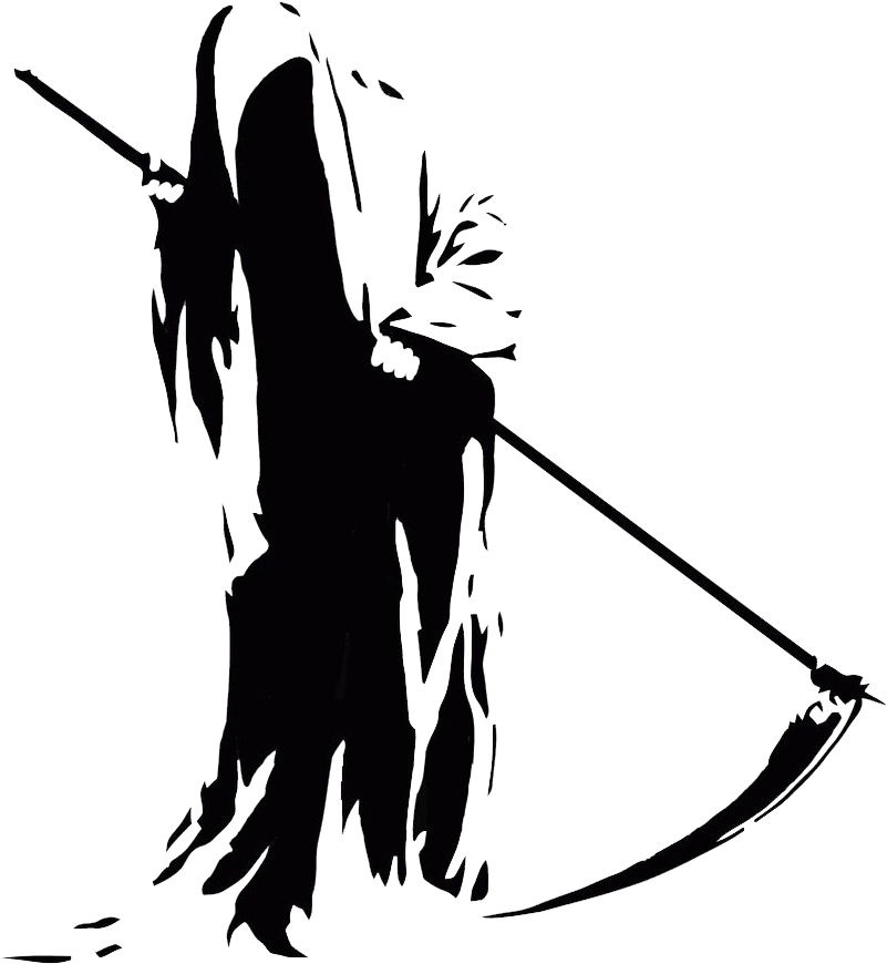 Grim Reaper Transparent Png - Black And White Reaper Clipart (894x894), Png Download