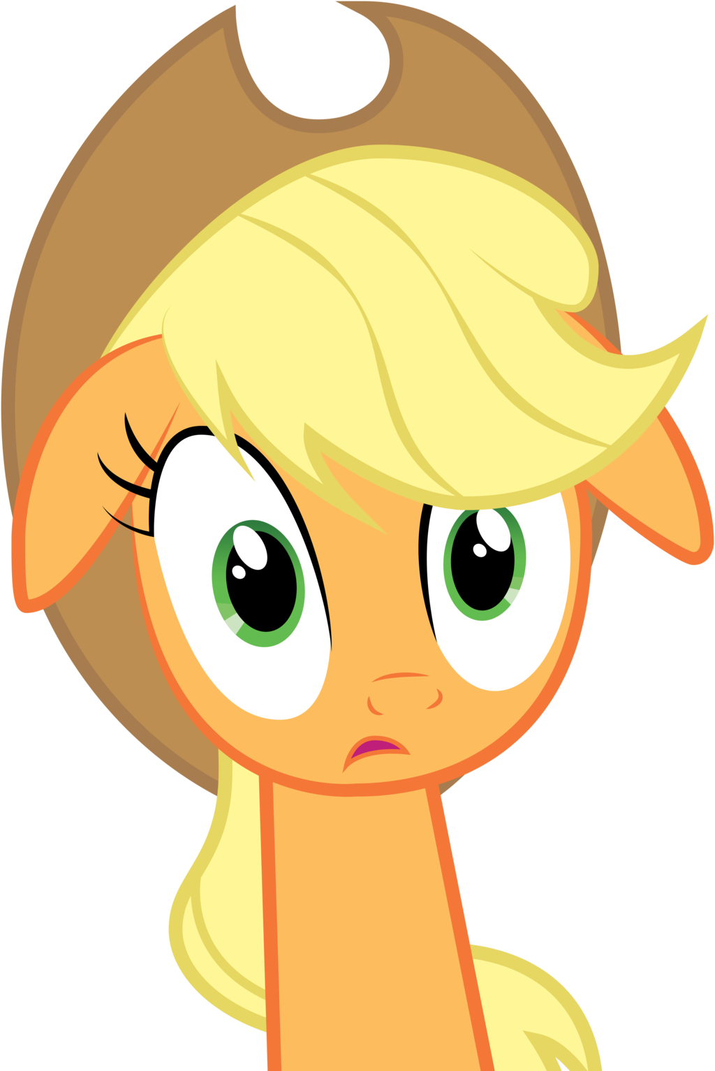 Cartoon Shocked Face Group Applejack And Rainbowdash - My Little Pony Applejack Face Clipart (1024x1534), Png Download