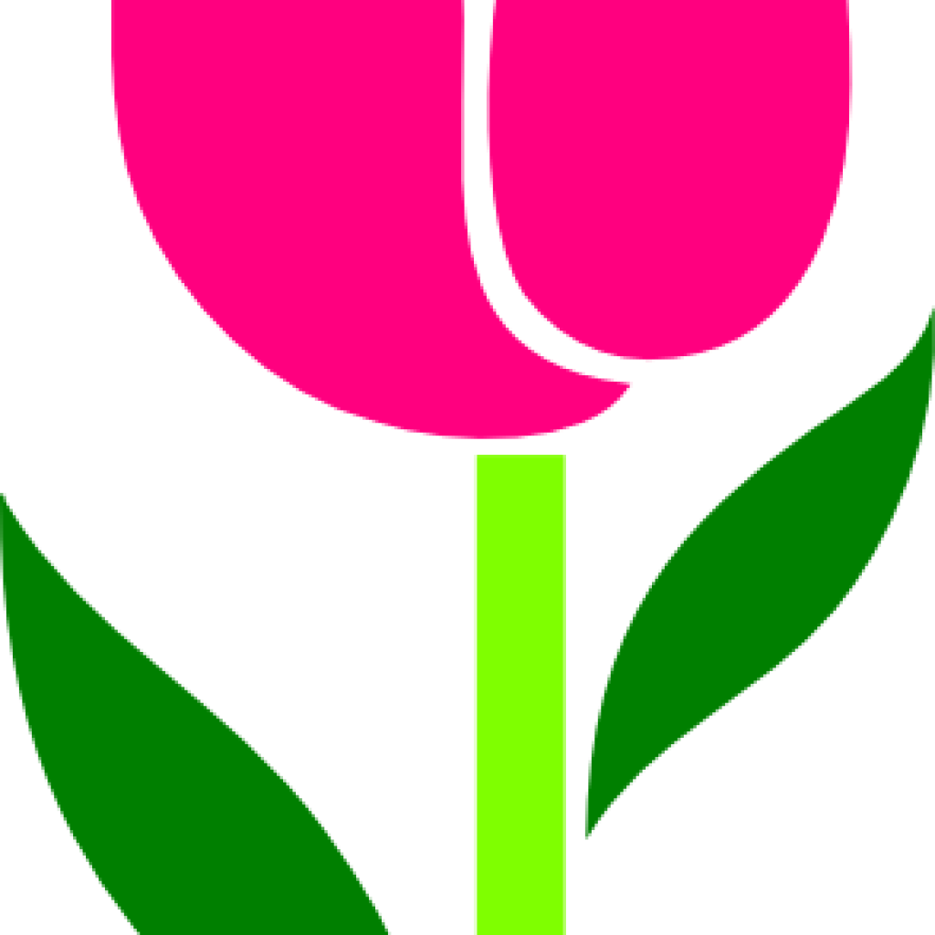 Tulip Clipart Pink Leaves Askew Clip Art At Clker Vector - Clip Art - Png Download (1024x1024), Png Download