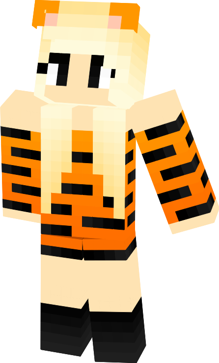 This Is A Cute Minecraft Skin Tiger Skin, Tiger Tiger, - Cute Halloween Minecraft Skin Clipart (446x741), Png Download