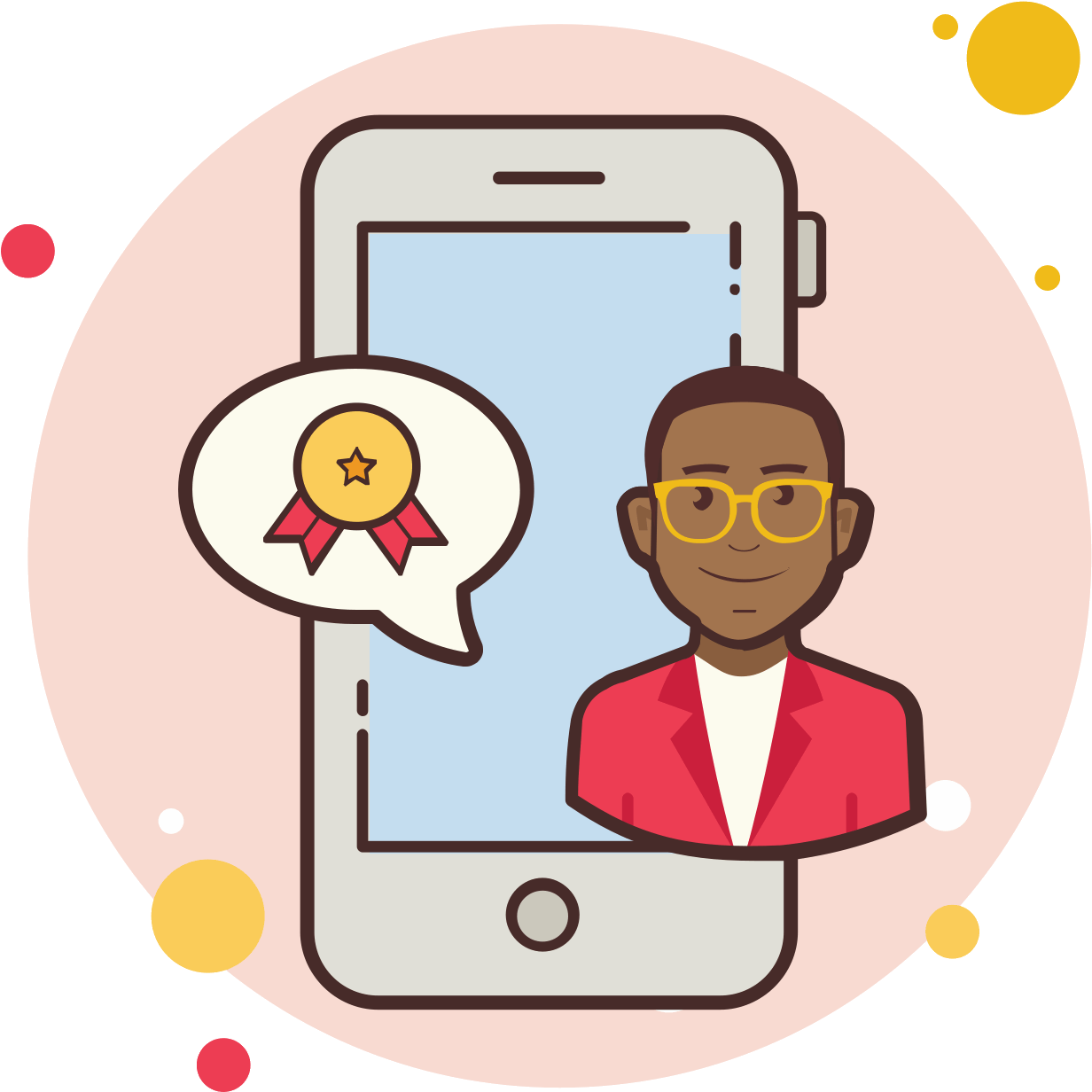 Man Phone Medal Icon - Icon Clipart (1600x1600), Png Download