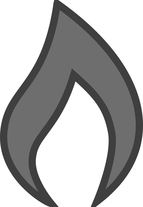 Heat Logo Cliparts - Gray Flame - Png Download (500x720), Png Download