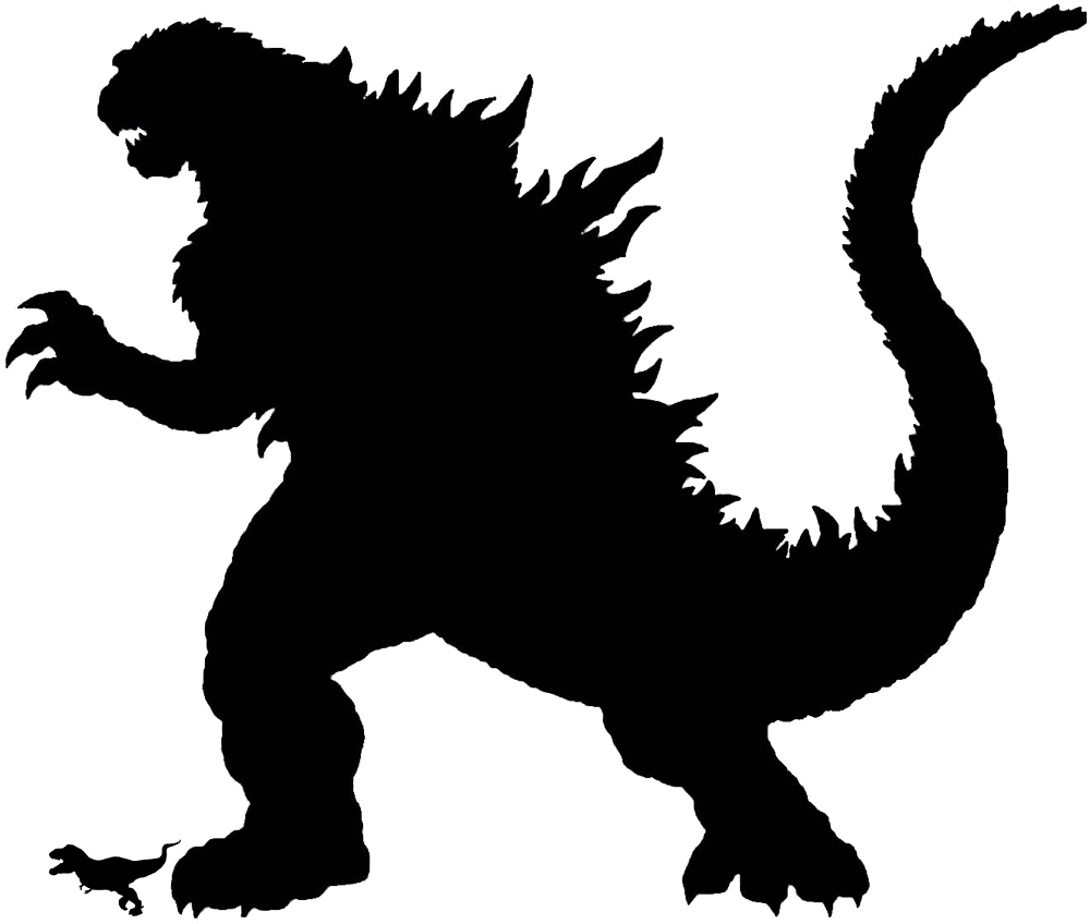T Rex Clip Art - Godzilla Silhouette Png Transparent Png (1000x848), Png Download