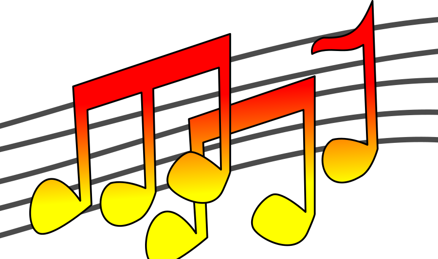 Music & Lyrics - Red And Yellow Music Notes Clipart (900x533), Png Download