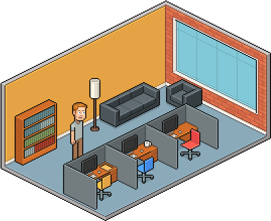 Laptop Clipart Pixel Art - Isometric Pixel Art Tutorial Rooms - Png Download (700x500), Png Download