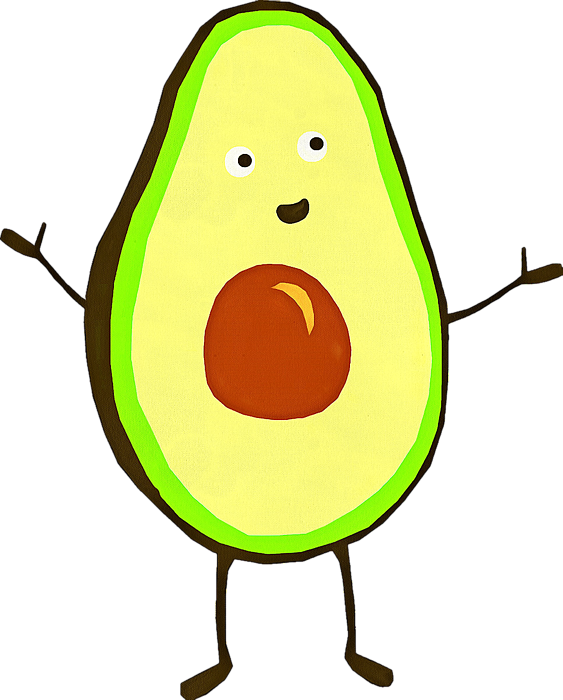 Bleed Area May Not Be Visible - Drawing Of An Avocado Clipart (563x700), Png Download