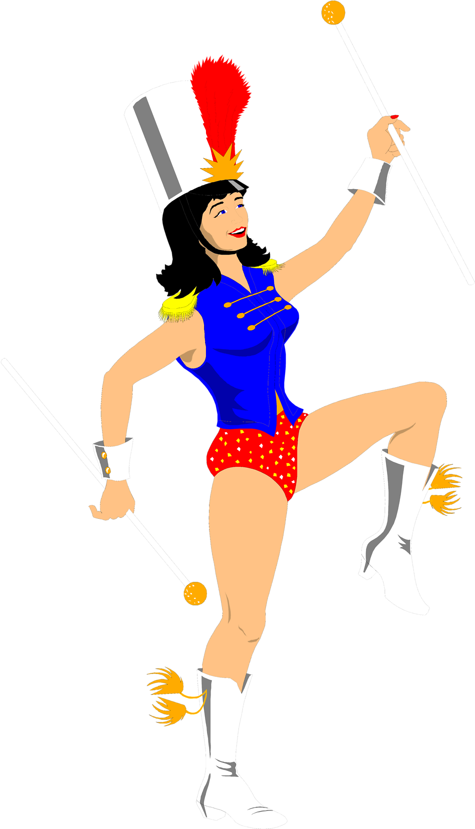 Majorette Free Stock Photo Illustration Of A Band Majorette - Majorette Png Clipart (958x1656), Png Download