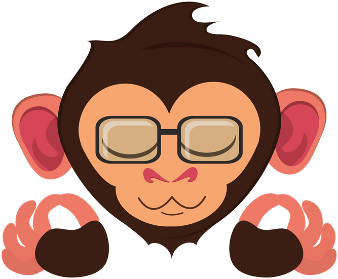 Find The Quietest Spot You Can And Treat Yourself - Cartoon Monkey With Glasses Clipart (800x800), Png Download