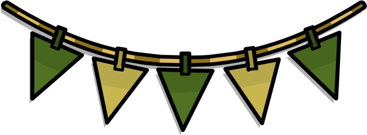 Green Triangle Pennants In-game 1 Clipart (1283x980), Png Download