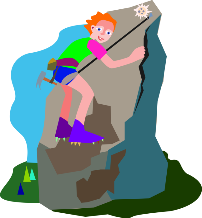 Mountain Climb Clipart - Illustration - Png Download (646x700), Png Download