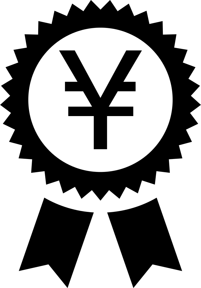 Yen Symbol In A Circular Pennant With Ribbon Comments - Euro Sign Clipart (684x980), Png Download