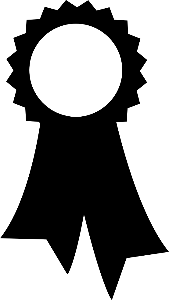 Round Pennant With Ribbon Comments - Ribbon Award Empty Clipart (554x980), Png Download