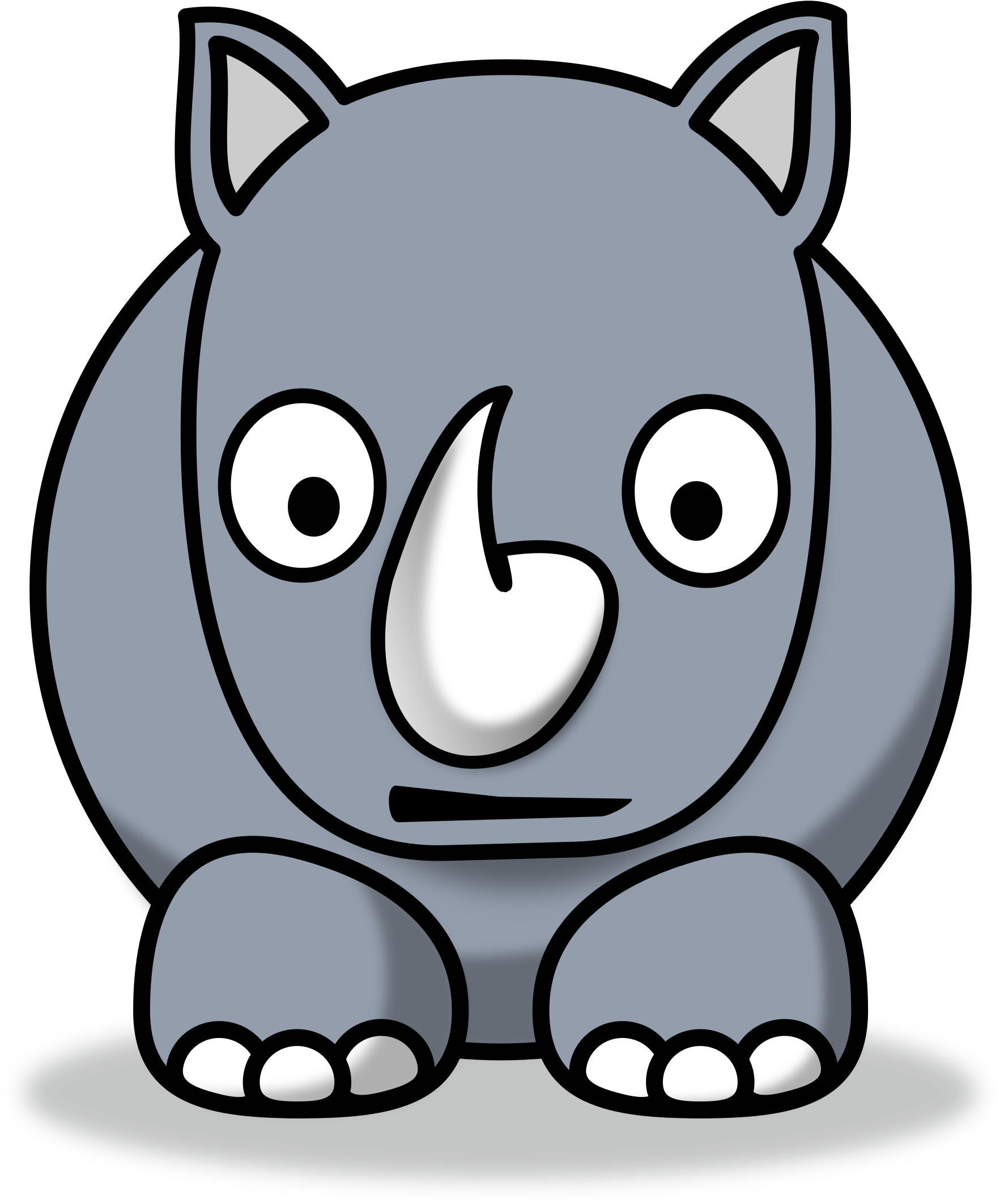 Big Image - Rhino Cartoon Clipart (1924x2400), Png Download