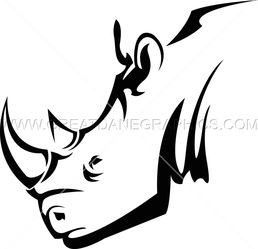 Rhinoceros Head - Rhino Head Lineart Clipart (825x794), Png Download