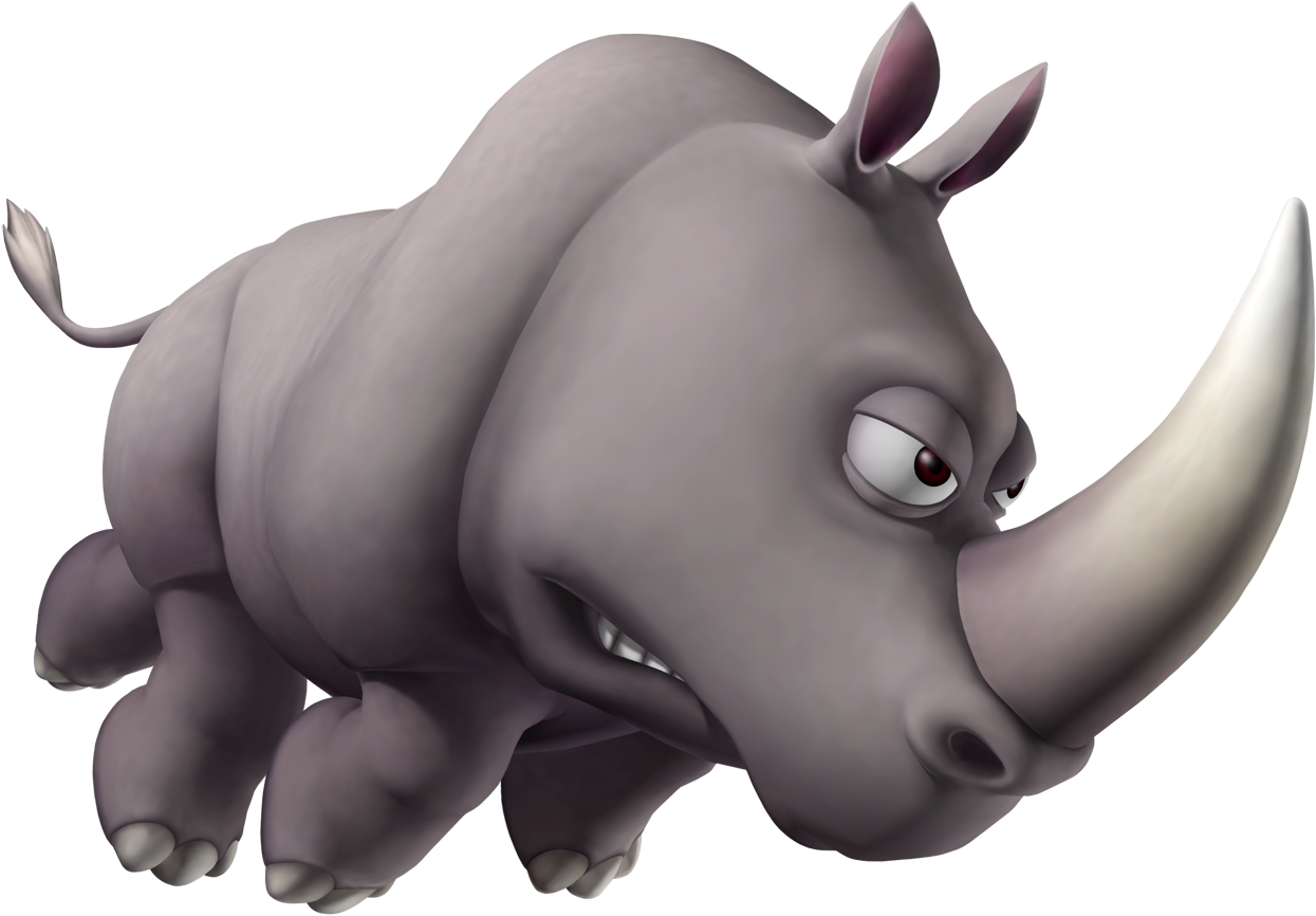 Download - Donkey Kong Country Returns Rhino Clipart (1500x1096), Png Download