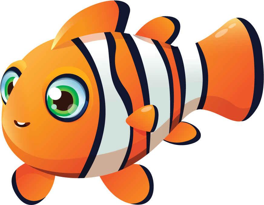 Gary The Clownfish - Coral Reef Fish Clipart (1000x1000), Png Download