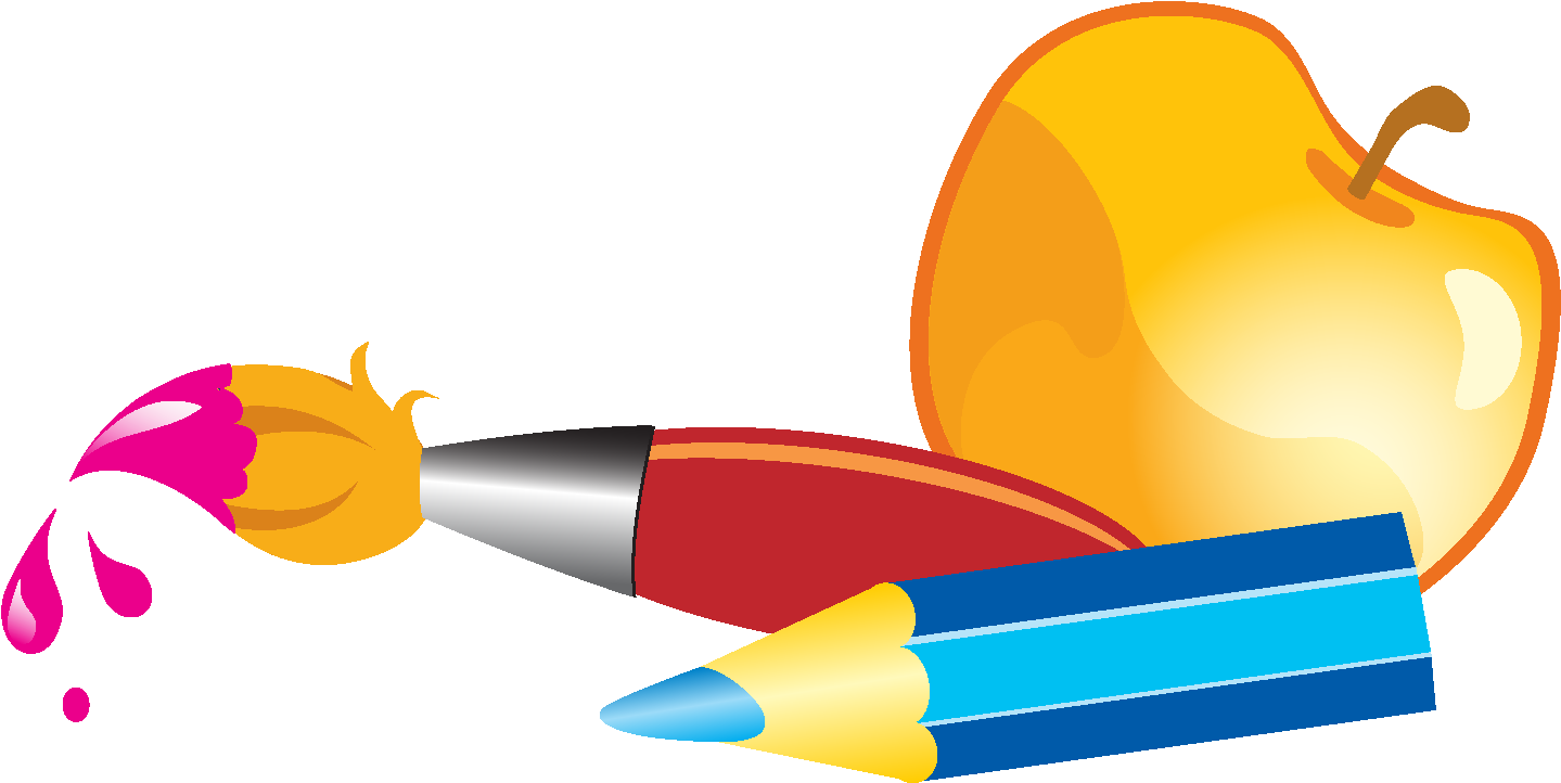 Hand Drawn Colorful Pencils Apple Elements - Clip Art - Png Download (1772x1378), Png Download