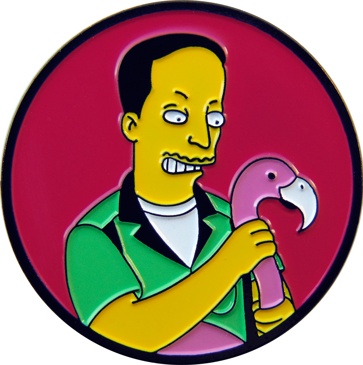 Image Of Pink Flamingos Pin - Pink Clipart (1240x1246), Png Download