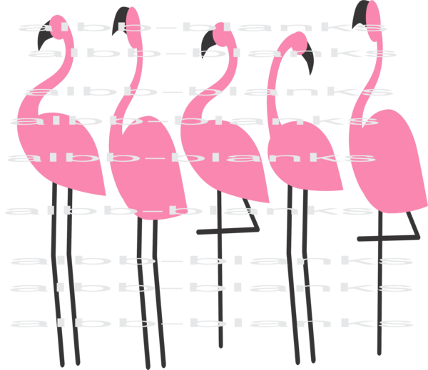 5 Flamingos - Flamingo Clipart (600x519), Png Download