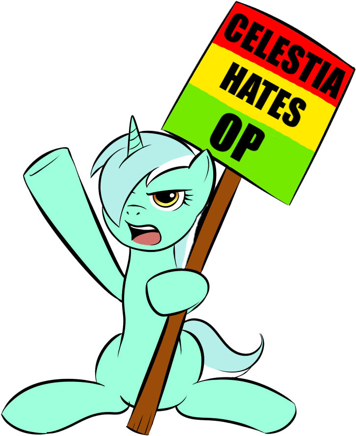 Kloudmutt, Lyra Heartstrings, Op, Op Is A Faggot, Protest, - Mlp Clipart (778x954), Png Download