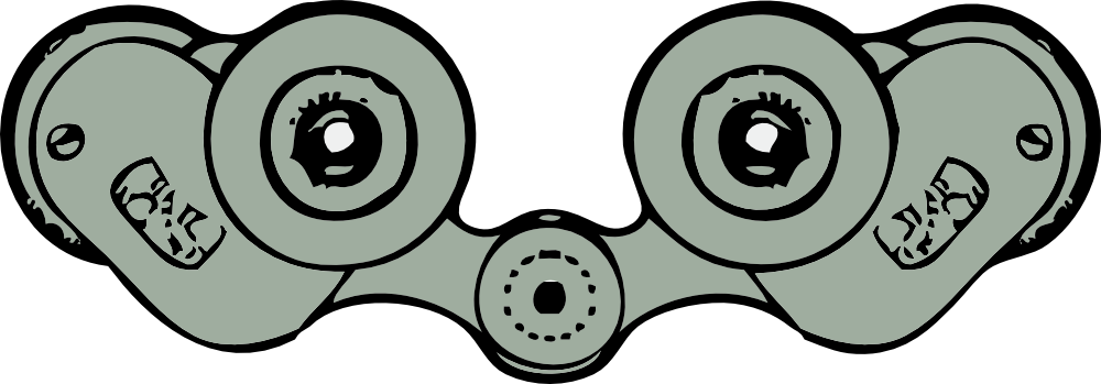 Binoculars Rear View - Binoculars Clipart (1000x349), Png Download