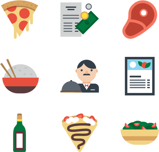 Dinner Vector Flat Design - Eat Flat Icon Clipart (600x564), Png Download