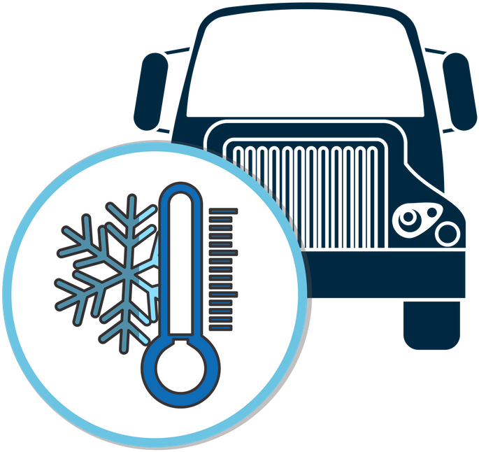 Transport Truck And Cold Weather Icons - Illustration Clipart (702x665), Png Download