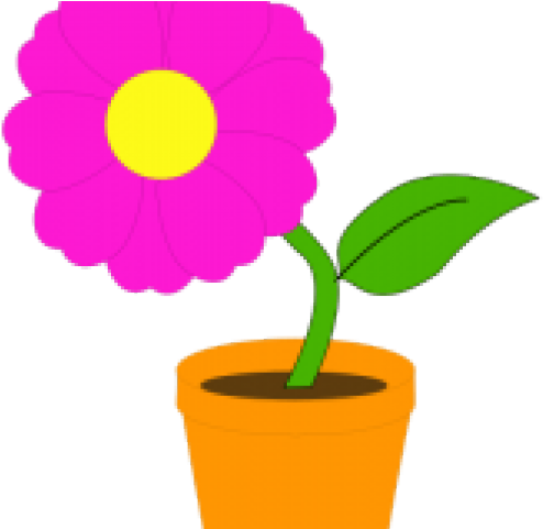 Pot Plant Clipart Bucket Flower - Flower In A Pot Clipart - Png Download (640x480), Png Download