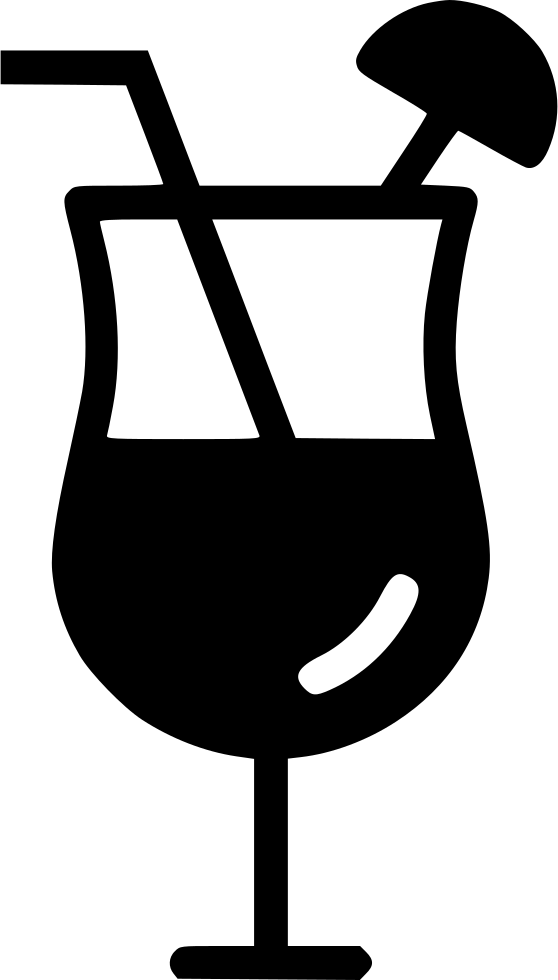 Cocktail Mocktail Lounge Beverage Juice Svg Png Icon - Cocktail Png Black And White Clipart (558x980), Png Download