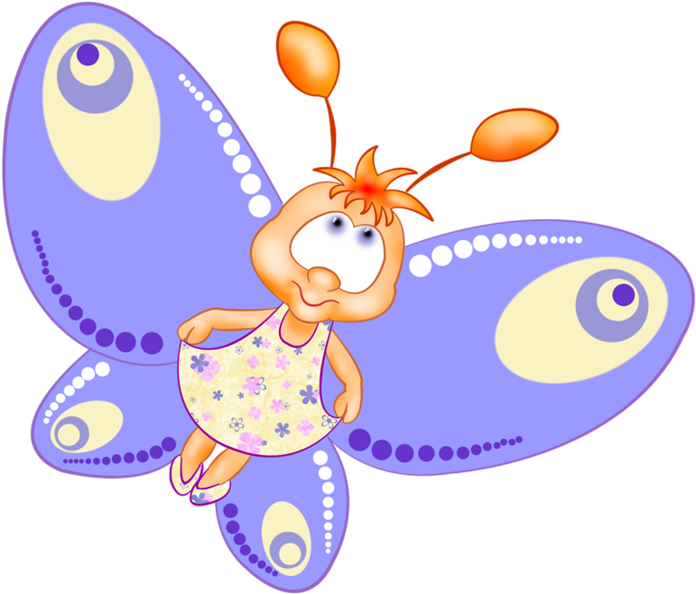 ‿✿⁀butterflies‿✿⁀ - Butterfly Cartoon Png Clipart (800x759), Png Download