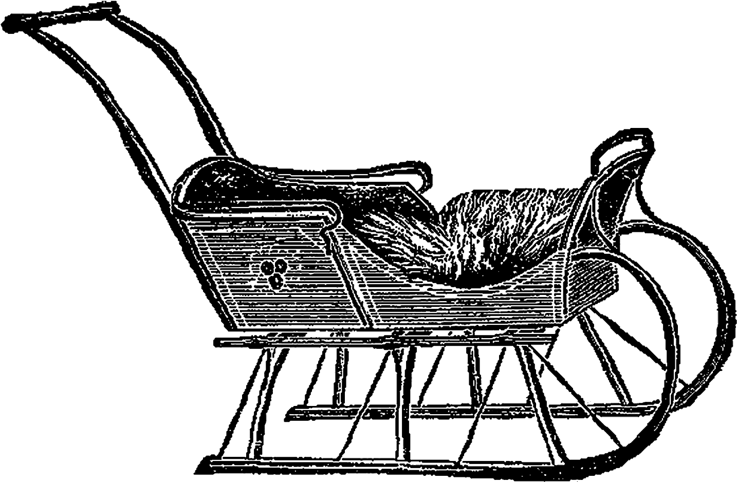 Digital Stamp Design Child S Vintage Wood - Wood Sleigh Clipart (1600x1093), Png Download