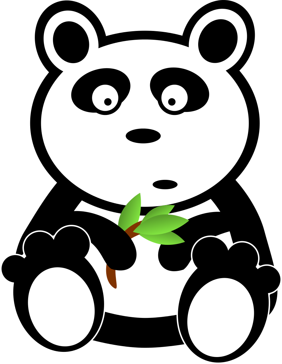 Panda Photo Clipart - Panda Clipart Black And White - Png Download (932x1200), Png Download