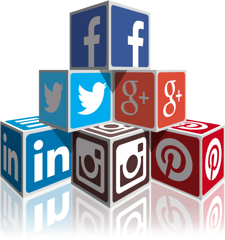 Social Media Png Transparent Images - Social Media Blocks Png Clipart (800x800), Png Download