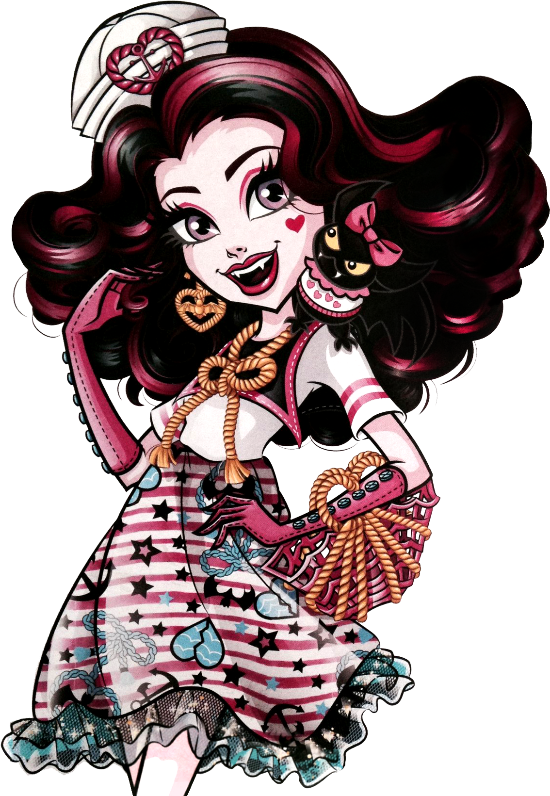 Shriek Wrecked Profile Art Monster High - Monster High Shriekwrecked Draculaura Clipart (1224x1648), Png Download