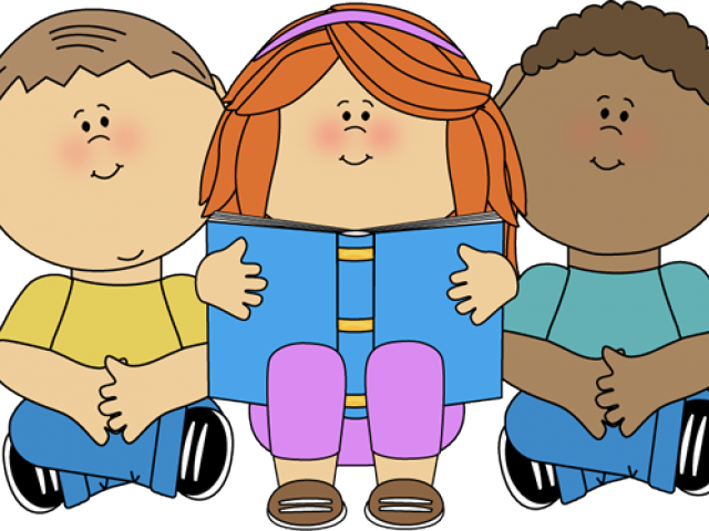 Cartoon Child Reading Free Download Clip Art - Reading Time Kids - Png Download (640x480), Png Download