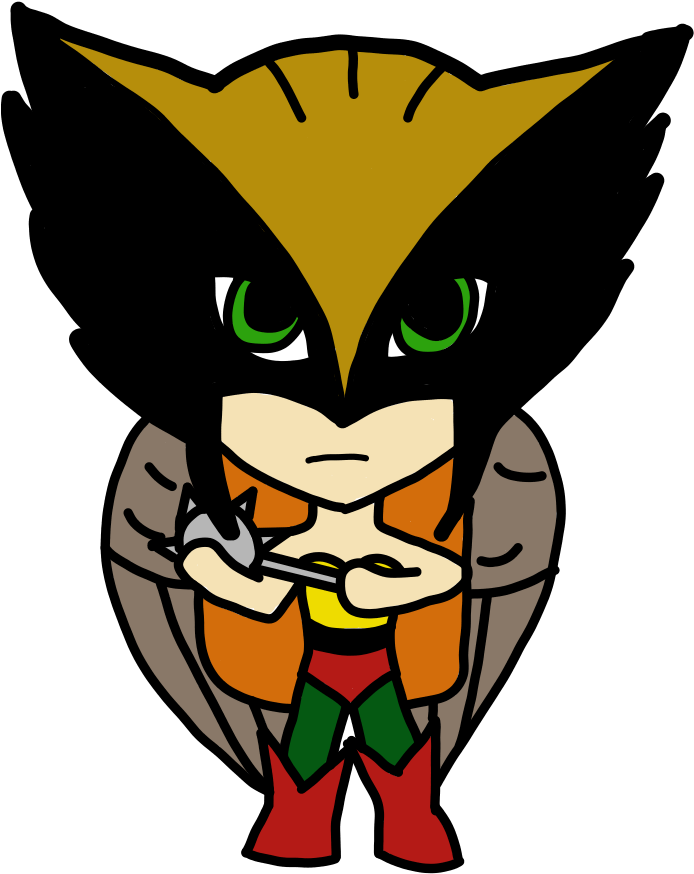 Hawkgirl - Halkman Chibi Clipart (705x979), Png Download