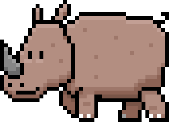 Rhino - Paint By Numbers: Coloring Pixel & Areas Book [book] Clipart (1200x1200), Png Download