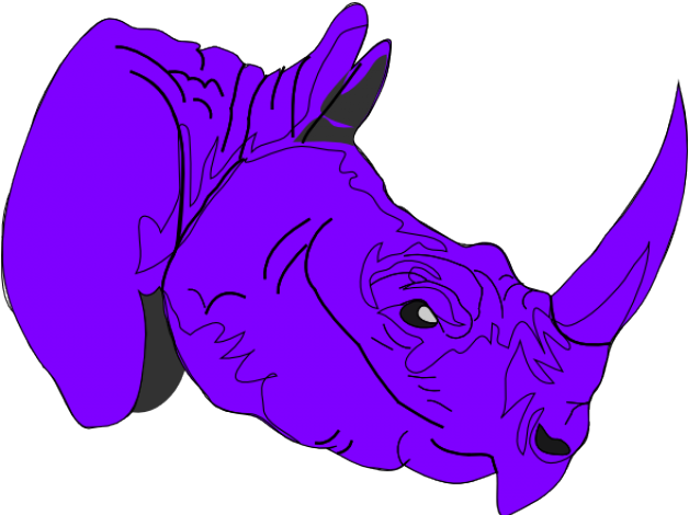Purple Clipart Rhino - Purple Rhino Clipart - Png Download (640x480), Png Download