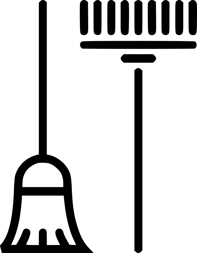 Rake And Broom Comments - Housekeeping Line Icon Clipart (764x980), Png Download