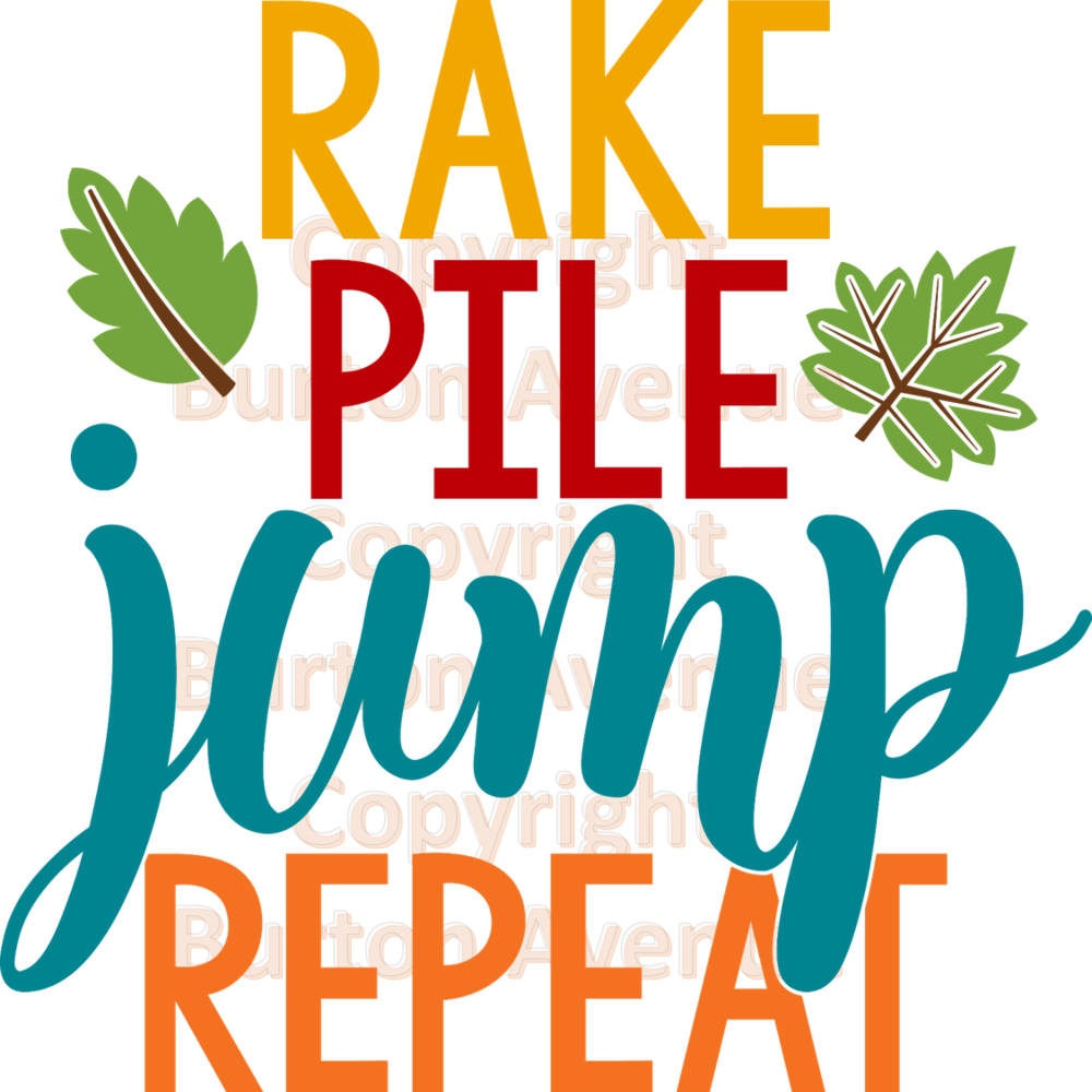 Rake Pile Jump Repeat Clipart (1000x1000), Png Download
