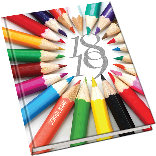 Colored Pencils, Sharpen Up School Memories, Elementary - Yearbook Covers Penciled Clipart (600x600), Png Download