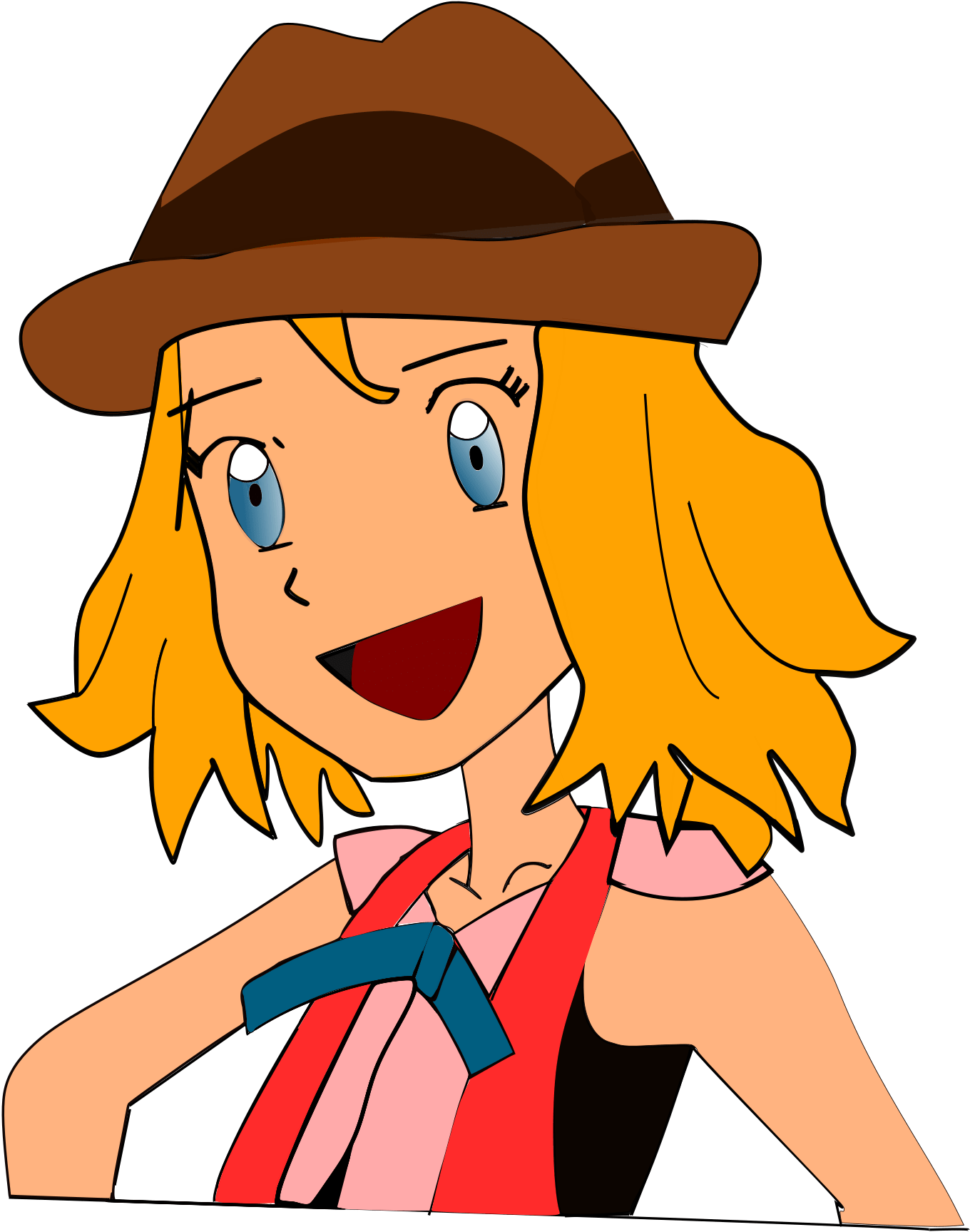 Chick Clipart Girl - Cartoon Girl In A Hat - Png Download (1024x1002), Png Download