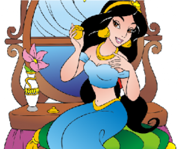 Jasmine Clipart Little Princess - Jasmine Necklace, Disney Princess, Aladdin, Blue Cute - Png Download (640x480), Png Download