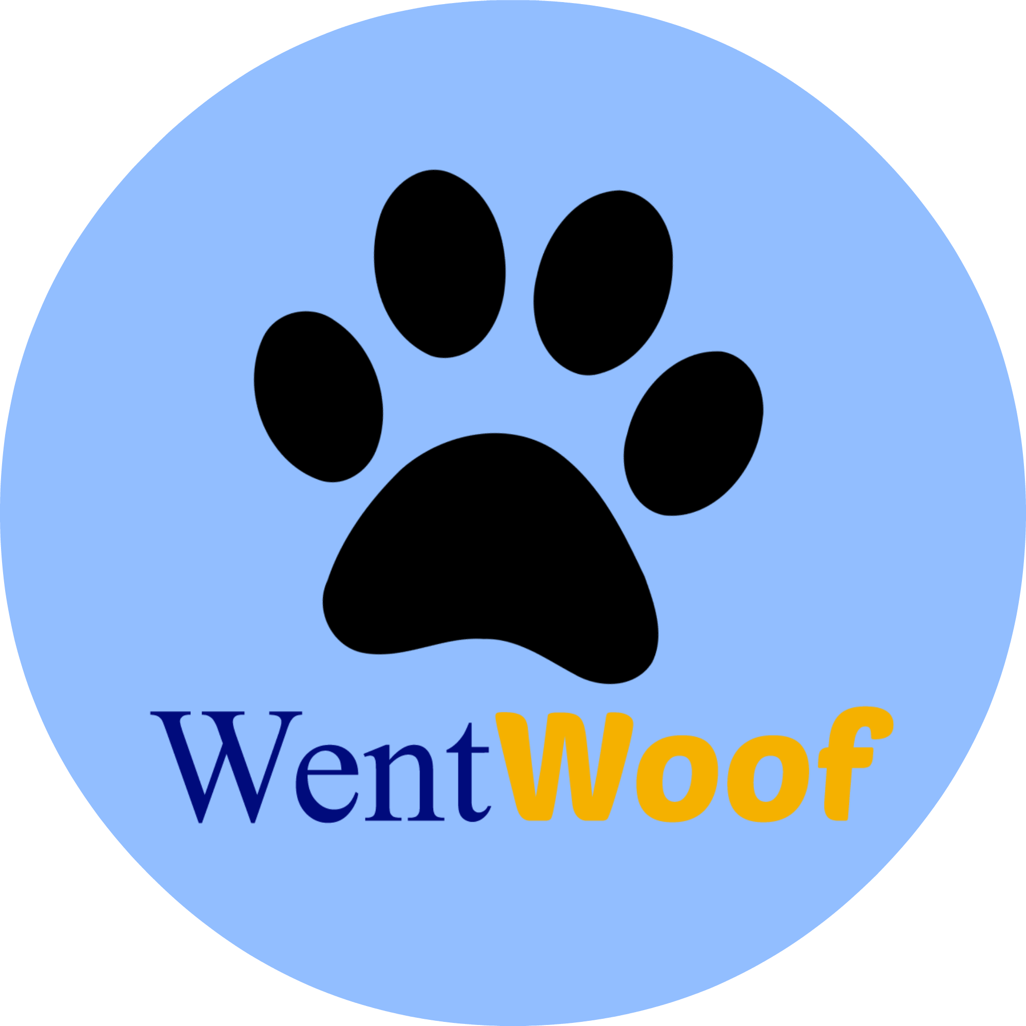 Blue Paw Print Clipart (2000x2000), Png Download