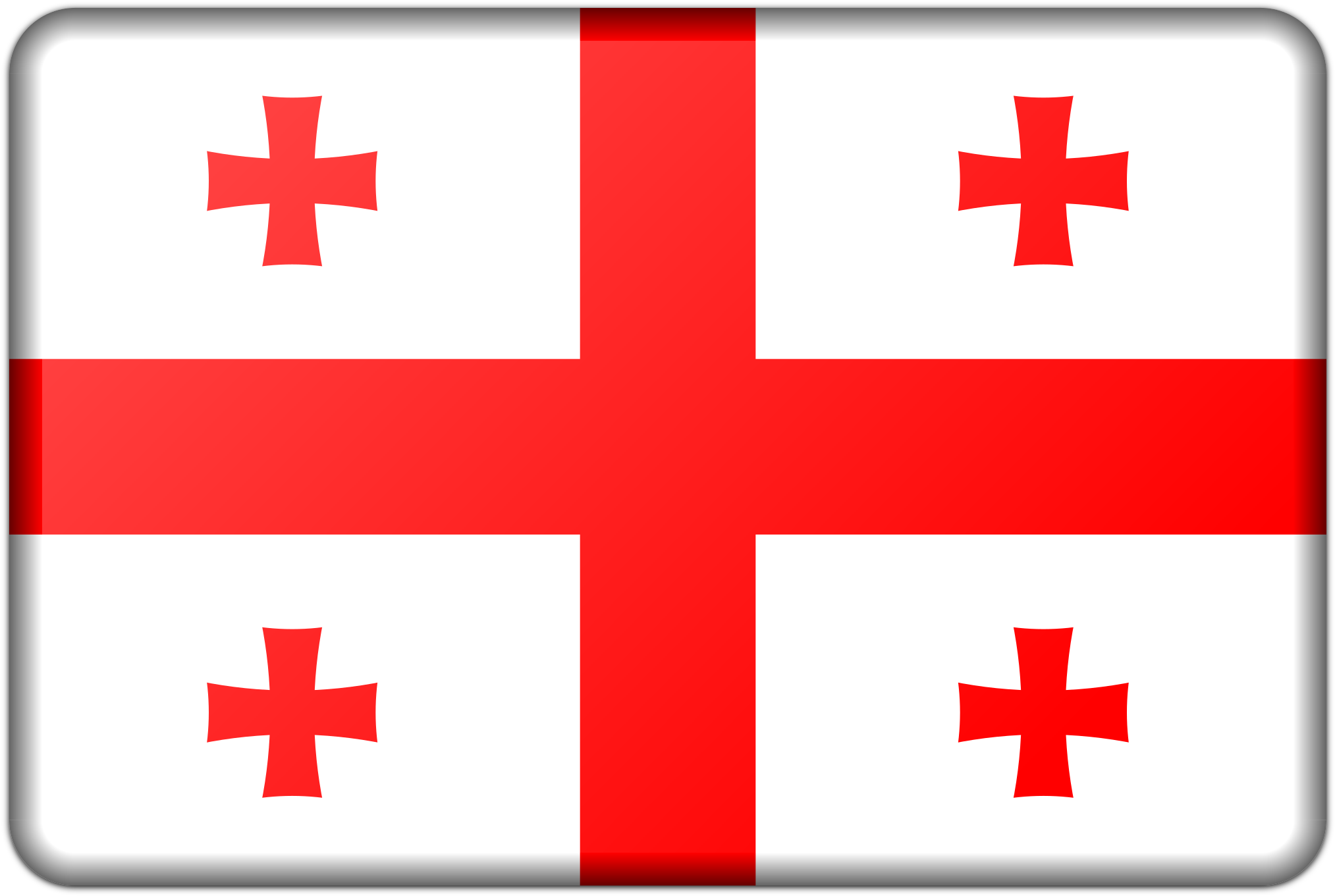 Big Image - Georgia Flag Flat Clipart (2400x1600), Png Download