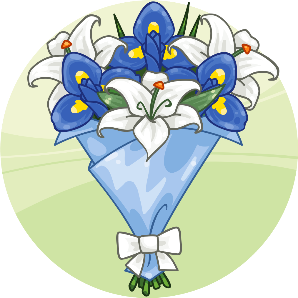 Bouquet Pale Blue Bouquet - Bouquet Clipart (1024x1024), Png Download