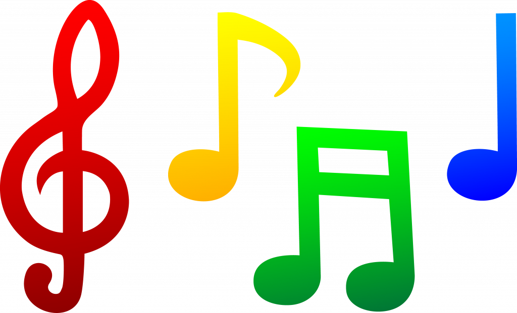 Headphone Clipart Preschool Music - Colorful Music Notes Clipart - Png Download (1024x621), Png Download
