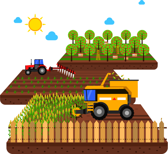Instant Monitoring Of Data From Sensors On Stations, - Agricultura Ilustracion Clipart (693x633), Png Download