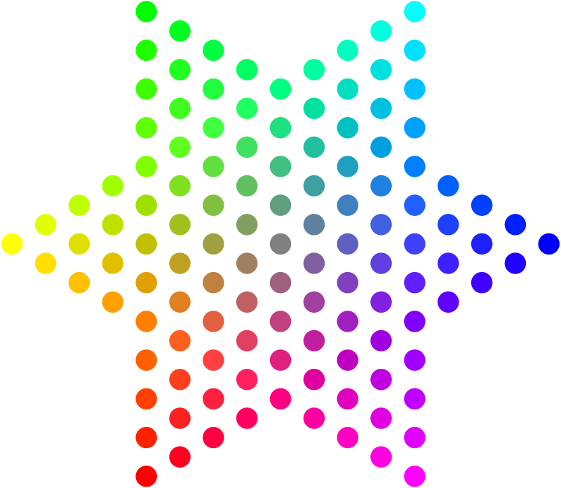 Color Dots Hexagram Medium Image Png - Color Dots Clipart (800x696), Png Download