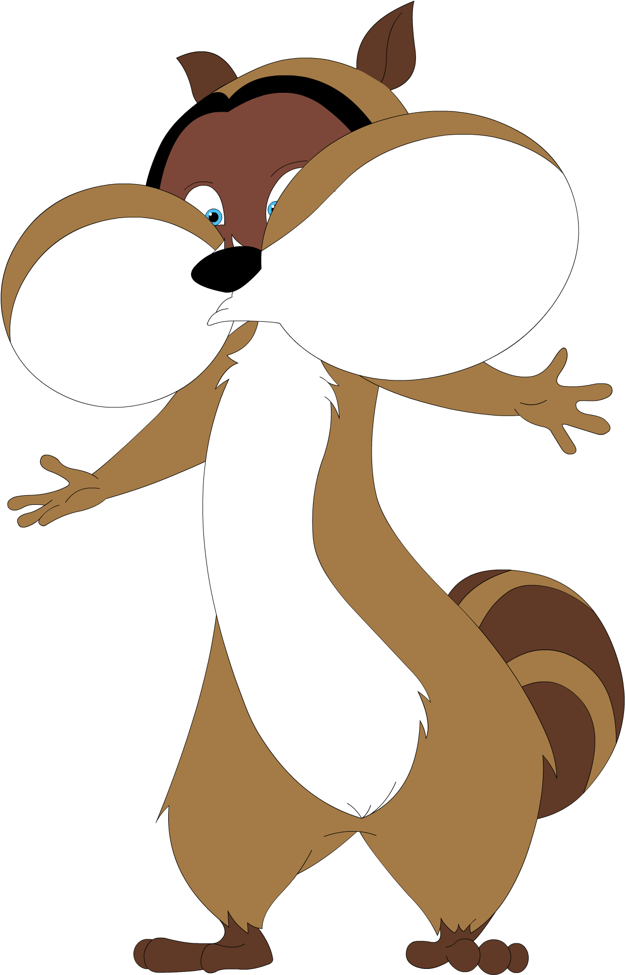 Rj The Racoon Bigger Puffy Cheeks - Cartoon Clipart (1250x1920), Png Download